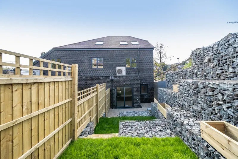 Rear garden, looking back towards the house